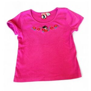 Vintage Disney Fuchsia Short Sleeve Tee with Floral Design